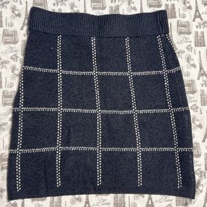 A New Day Checkered Navy and White Skirt